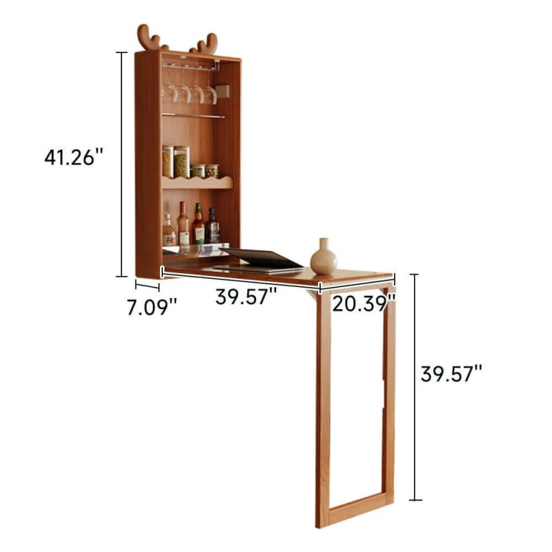 JASIWAY Foldable Solid Wood Bar Table Organizer