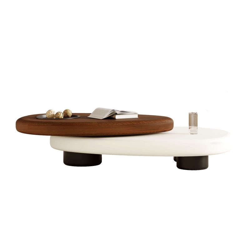 JASIWAY Modern Simple Innovative Coffee Table with Rotatable Design