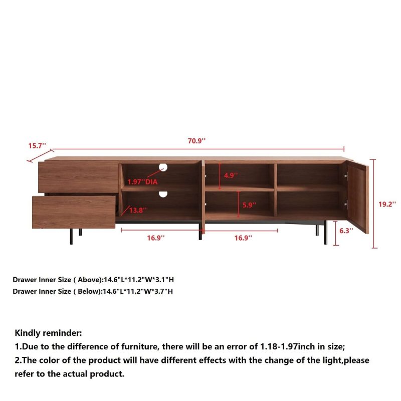 JASIWAY Media Console Storage TV Stand with 2 Drawers & 2 Doors for TVs up to 78"