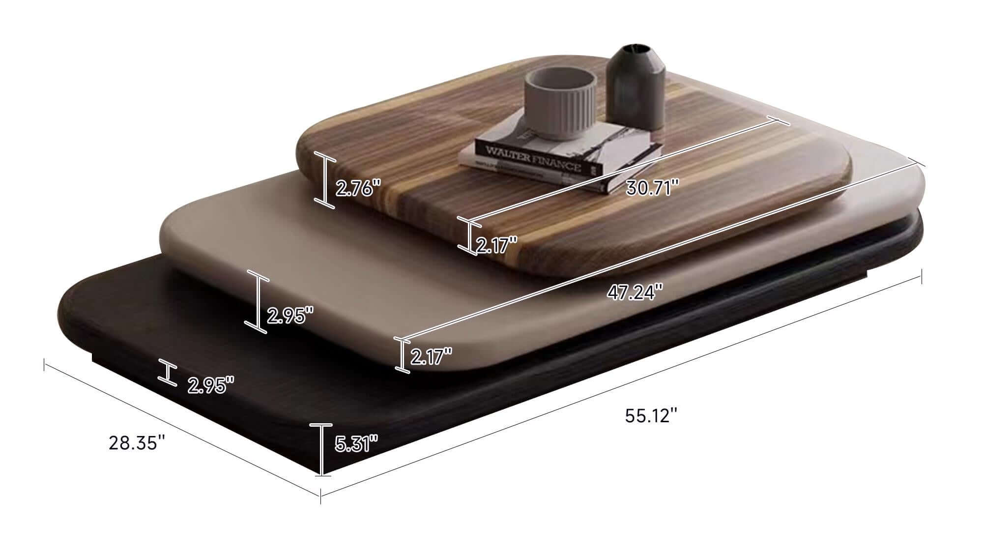 Dimension of Modern Minimalist Creative Rotating Coffee Table
