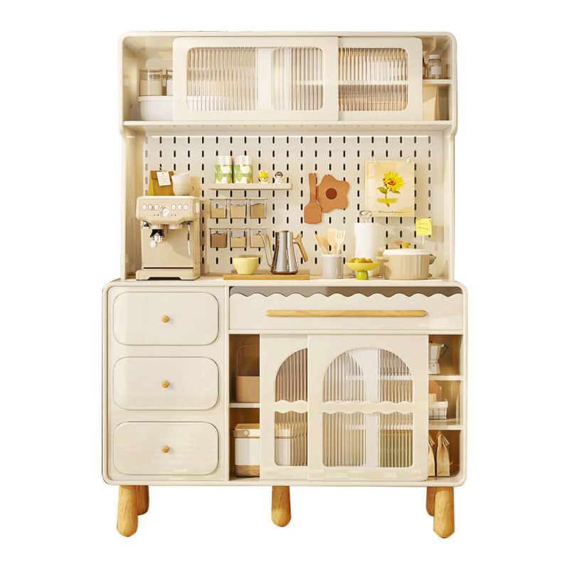 JASIWAY Wood Sideboard Perforated Storage Cabinet