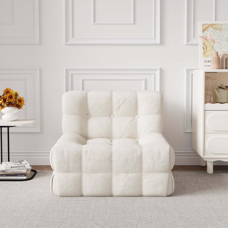 JASIWAY Bean Bag Tufted Corduroy Upholstered Lazy Sofa Chair