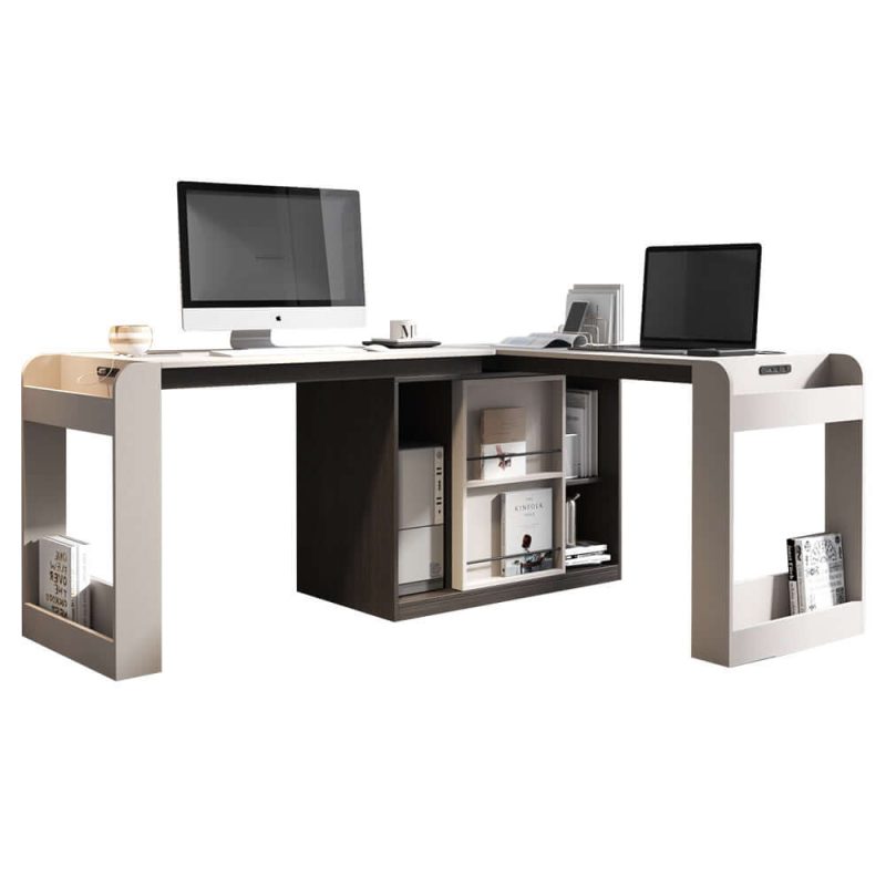 JASIWAY Home Office Desk Luxury Corner Desk L-Shaped