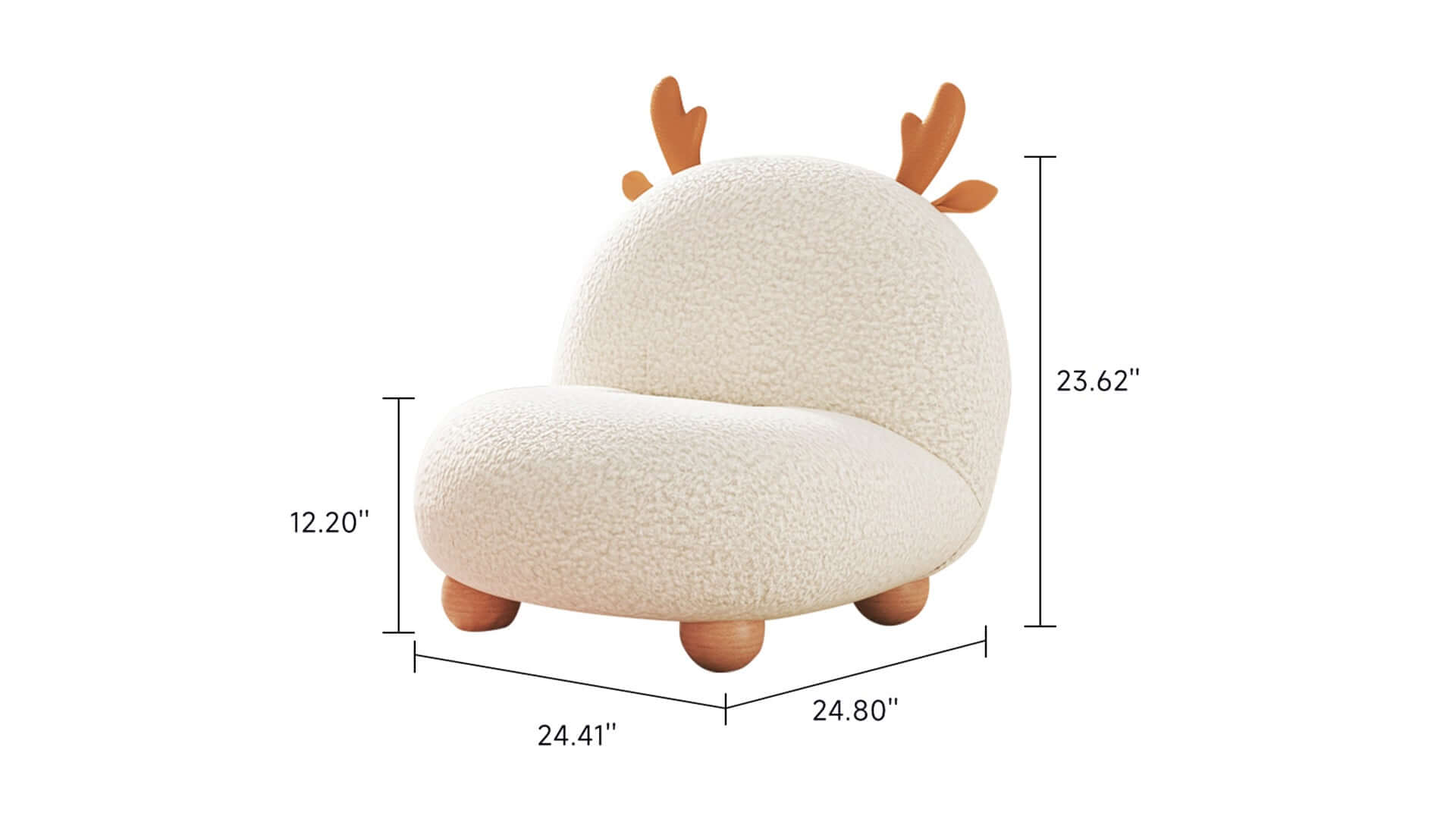 Dimension of Little Deer Kids Lazy Sofa Sofa Stool Chair