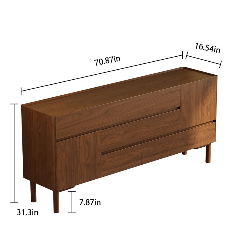 JASIWAY Wooden Retro Accent Cabinet with Drawers