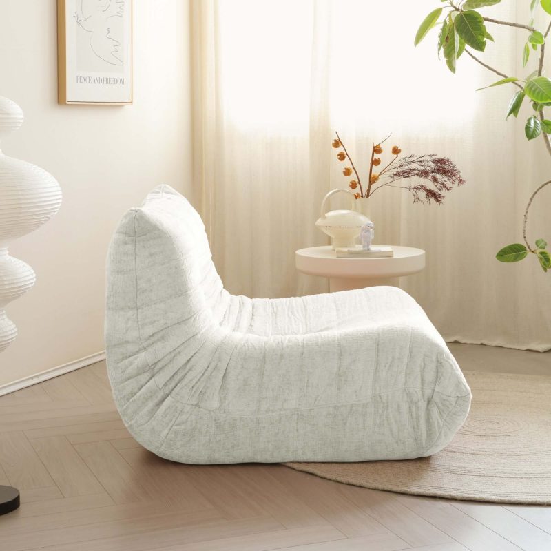 JASIWAY Lazy Compressed Foam Floor Couch Chenille Togo Sofa