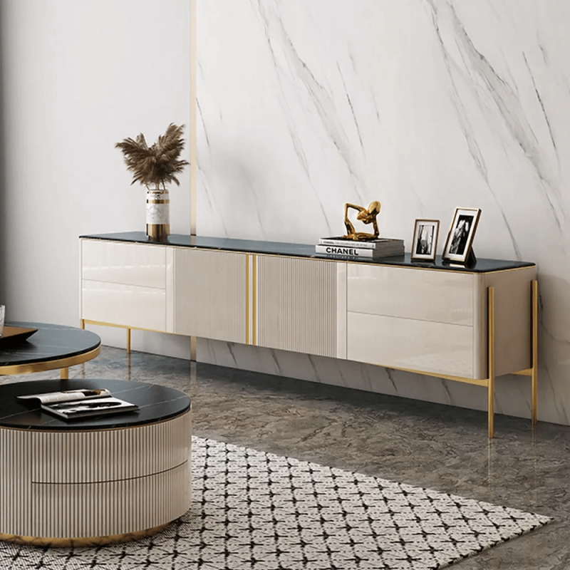 JASIWAY Light Luxury Modern Rectangle TV Stand