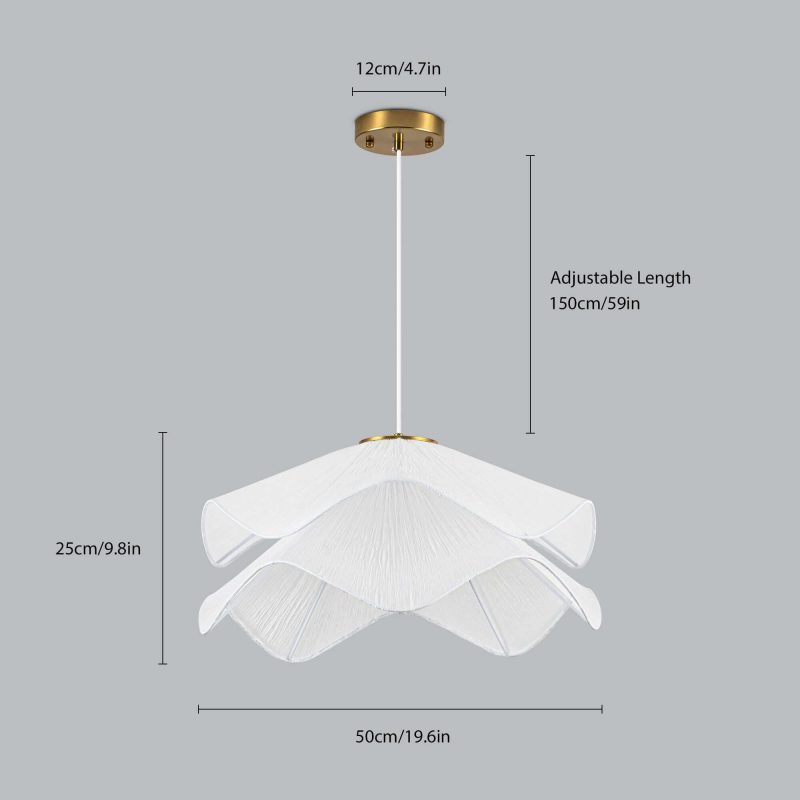 JASIWAY Light Dimmable Geometric Fabric Chandelier