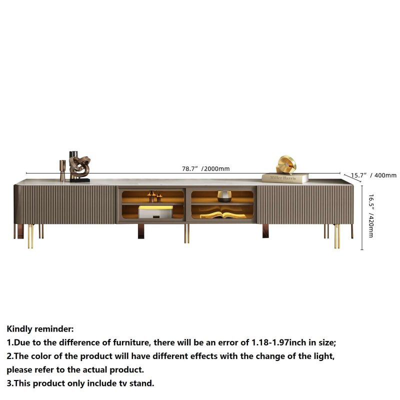 JASIWAY Modern Style TV Stand 78.7-Inch Media Console with Drawers