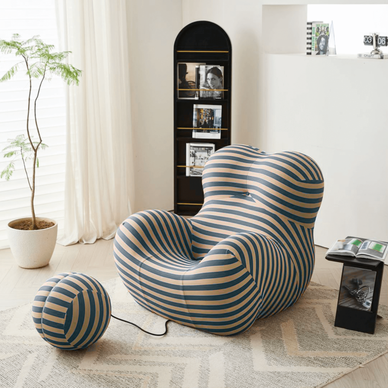 JASIWAY Creative Single Lounge Sofa Chair with Ottoman