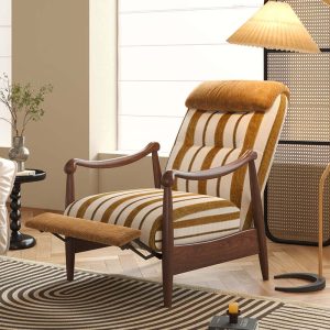JASIWAY Vintage Adjustable Accent Chair with Solid Wood Frame