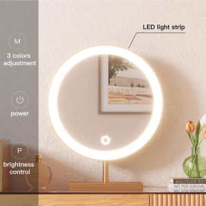JASIWAY Round LED Light Makeup Mirror
