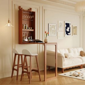 JASIWAY Foldable Solid Wood Bar Table Organizer