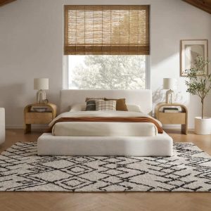 JASIWAY Modern Upholstered Bed Available in Queen & King Sizes