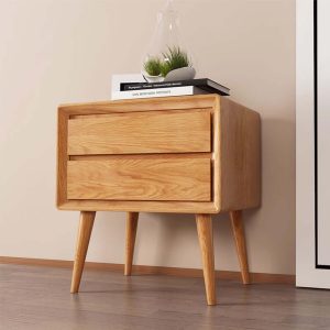 JASIWAY Solid Wood Bedside Table Drawer Cabinet