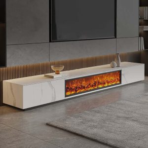 JASIWAY Electric Fireplace Wood Storage TV Stand 70.8" & 78.7" Options