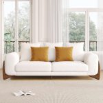 JASIWAY 89 Inches Modern 3 seater sofa with Solid Wood Legs