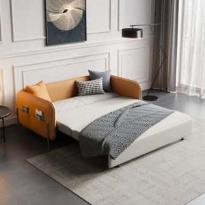 JASIWAY 67in Modern Pull Out Convertible Sofa Bed With Storage Pocket