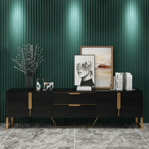 JASIWAY Modern TV Stand with 2 Drawers & Cabinets Media Console