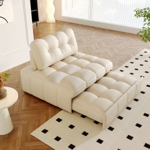 JASIWAY Modern Convertible Sofa Bed Easily Switch Between Couch and Bed