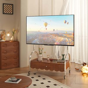 JASIWAY Modern Movable TV Stand Wood Small Media Console for Living Room