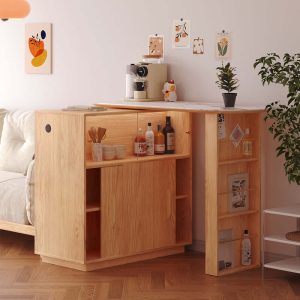 JASIWAY Expandable Solid Wood Bar Table