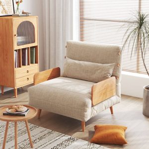 JASIWAY 3-in-1 Futon Sofa Bed Convertible Chair Recliner Space -saving