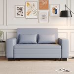JASIWAY 63" Pull-out Sleeper Sofa Bed with Storage