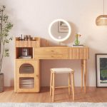 JASIWAY Wooden Dressing Table with LED Mirror