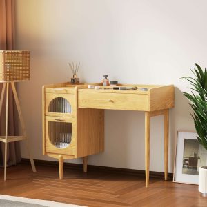 JASIWAY Wooden Makeup Vanity Practical Dressing Table with 1 Drawer & 1 Cabinet