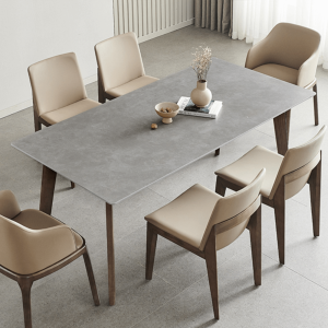 Hausfurn 63" Minimalist Luxury Rectangular Dining Table for 6 Person