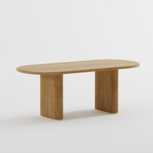 Hausfurn Solid Ash Wood Oval Dining Table – Lead Time within 60 Days