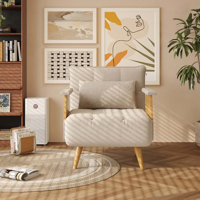 Hausfurn 3-in-1 Folding Sofa Chair Bed with Armrests – 3 Sizes Available