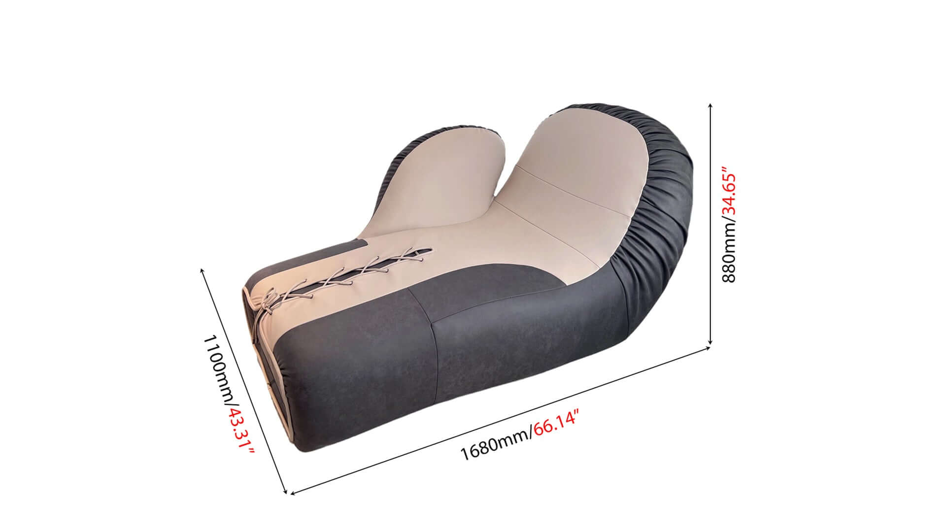 Dimension of Special-Shaped Lazy Sofa Chair Gym Boxing Gloves Chaise Longue