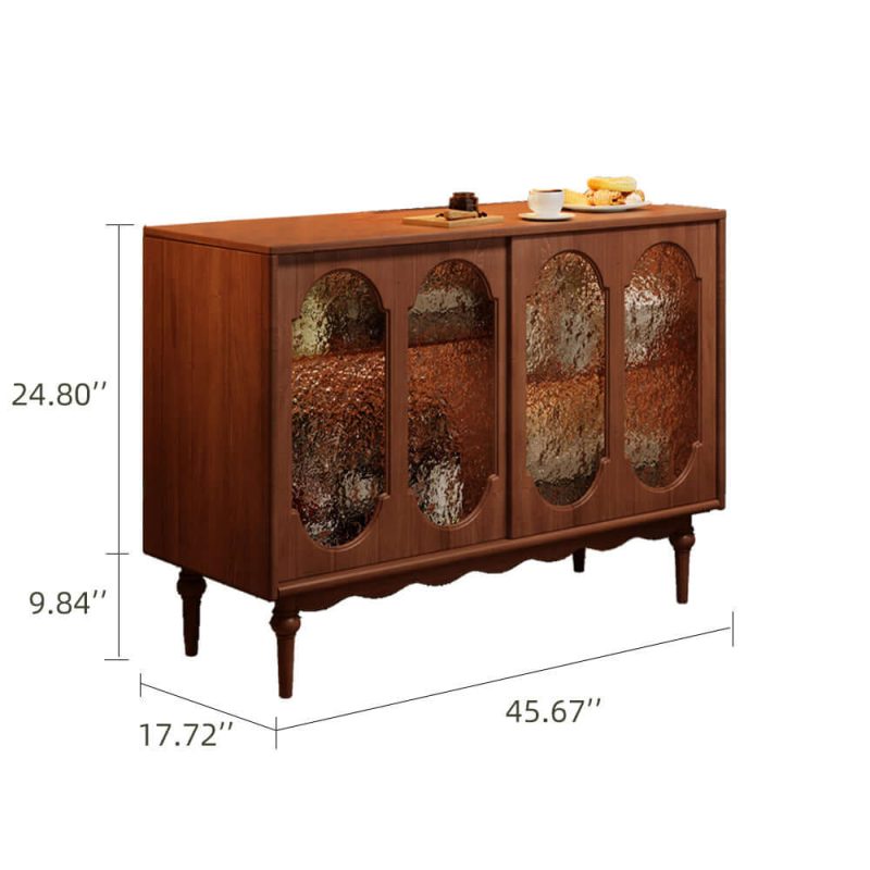 Hausfurn Vintage Solid Wood Sideboard Spacious Storage and Display Cabinet