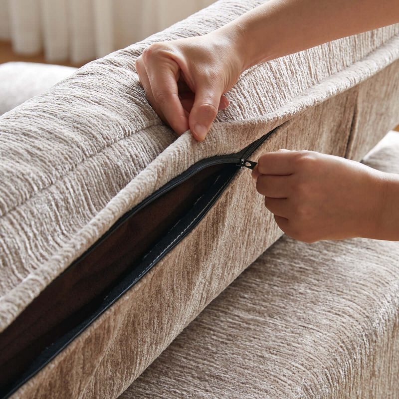 Hausfurn Contemporary Chenille Lounge Sofa with Removable Couch Cover