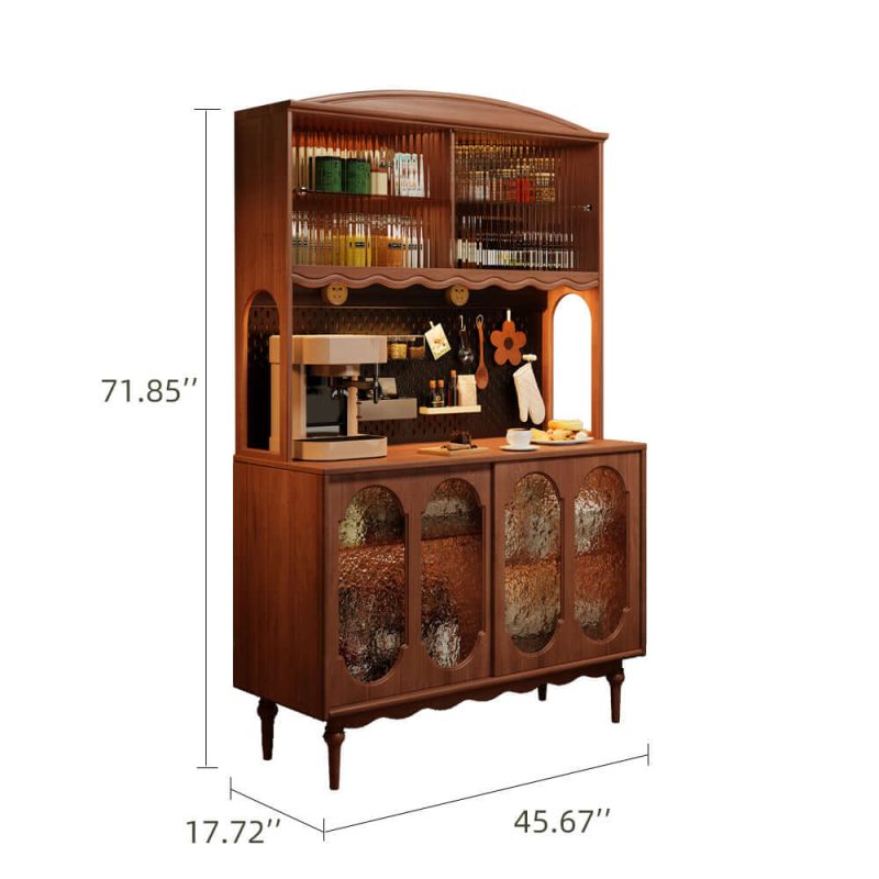 Hausfurn Vintage Solid Wood Sideboard Spacious Storage and Display Cabinet