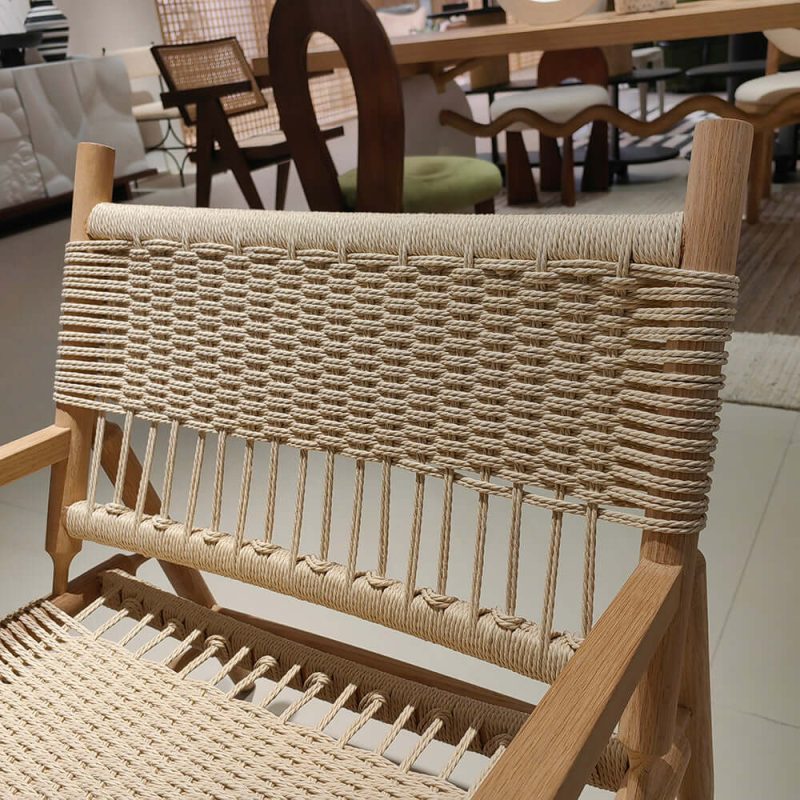 Hausfurn Natural Style Solid Wood Paper Twine Dining Armchair–Lead Time within 30 Days