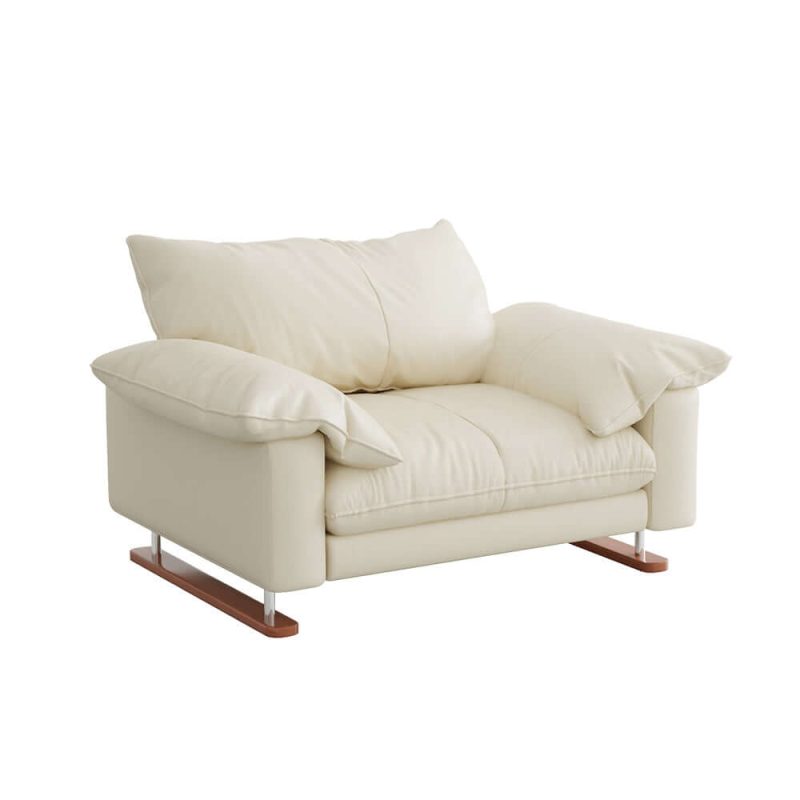 jasiway Genuine Leather Sofa Vintage Style for Living Room