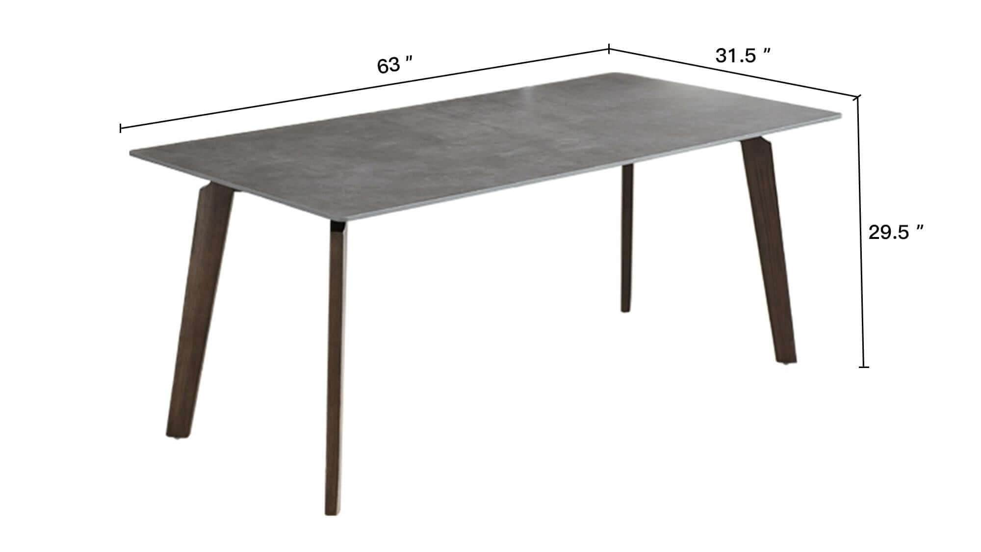 Dimension of 63" Minimalist Luxury Rectangular Dining Table for 6 Person