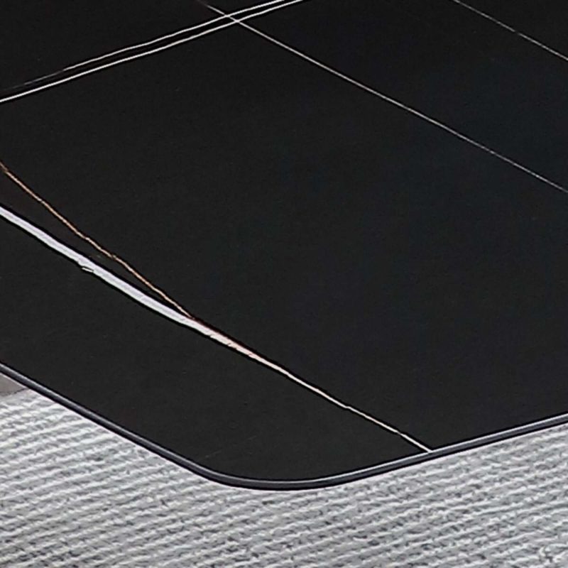 Hausfurn Modern 70.87" Black Marble Dining Table Sintered Stone Top X-Base