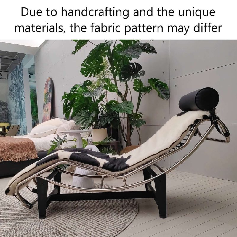 Hausfurn Modern Adjustable Chaise Chair in Curved Steel Frame–Lead Time within 40 Days
