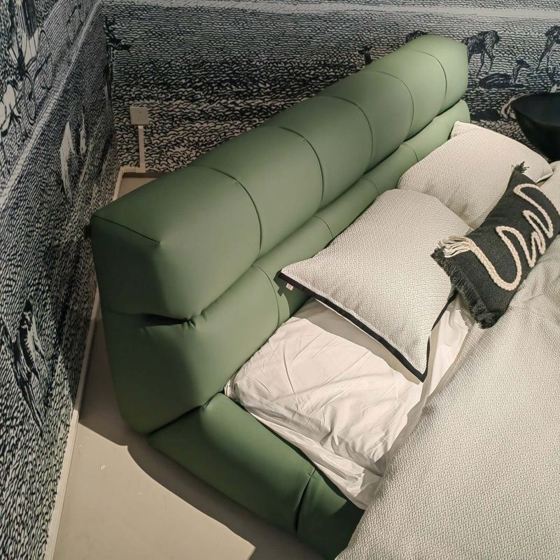 Hausfurn Modern Upholstered King Bed Available in Leather & Suede Fabric–Lead Time within 30 Days