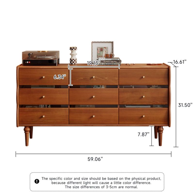 Hausfurn Solid Wood Six/Nine-Drawers Chest Entryway Storage