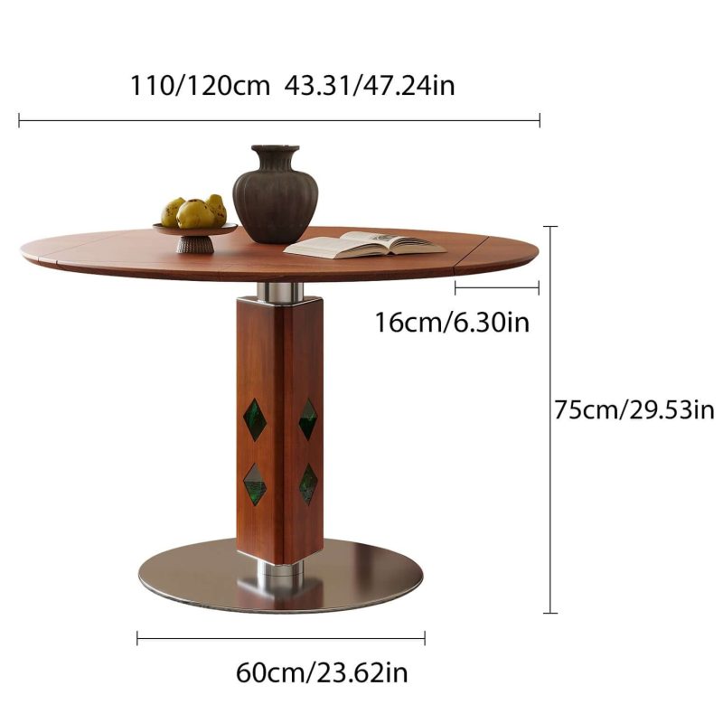 Hausfurn French Vintage Round Foldable Dining Table