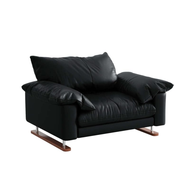 jasiway Genuine Leather Sofa Vintage Style for Living Room