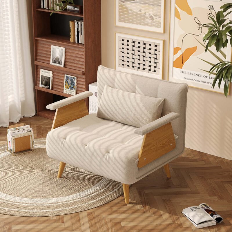 Hausfurn 3-in-1 Folding Sofa Chair Bed with Armrests – 3 Sizes Available