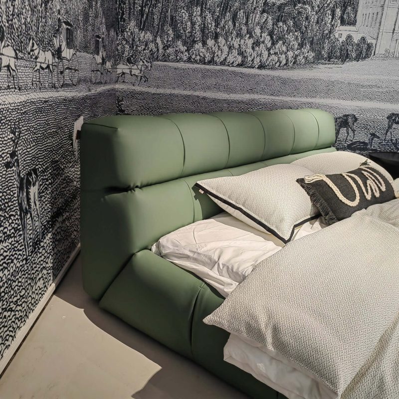 Hausfurn Modern Upholstered King Bed Available in Leather & Suede Fabric–Lead Time within 30 Days