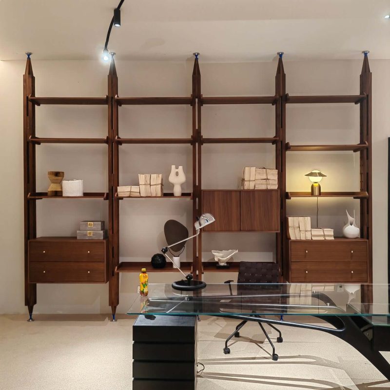 Hausfurn Mid-Century Modern Floor-to-ceiling Bookcase– Lead Time within 45 Days