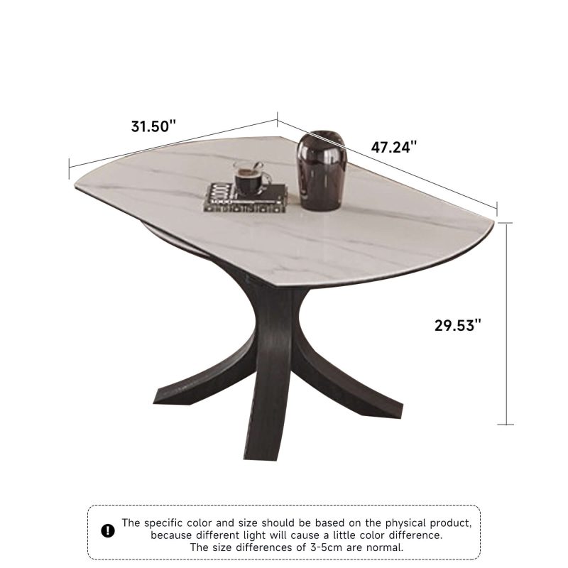 Hausfurn Luxury Sintered Stone Square to Round Convertible Telescopic Marbling Dining Table
